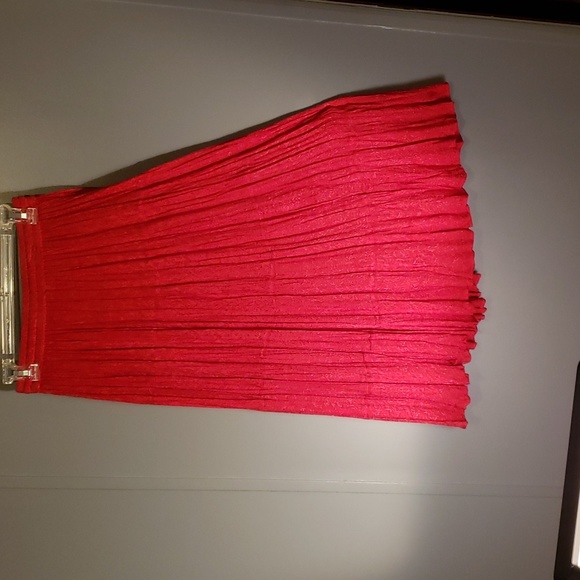 Krishna Elastic Drawstring Red Paisley Boho Skirt Lovely Dancing In! - Picture 7 of 8